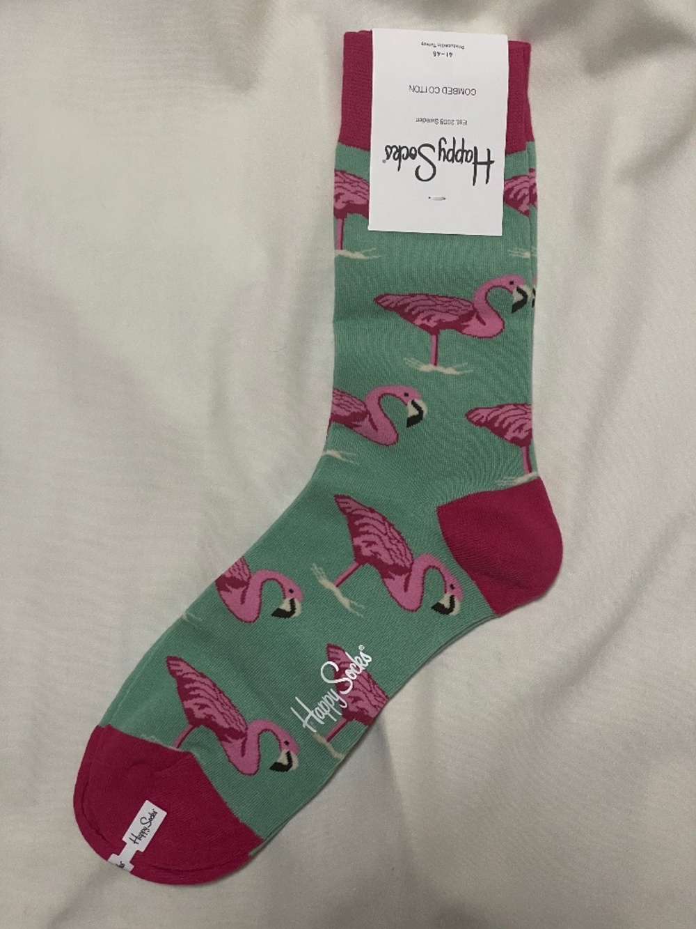HAPPY SOCKS - Brand new with tags & authentic - Size 10-13 (US) - Pink Flamingos